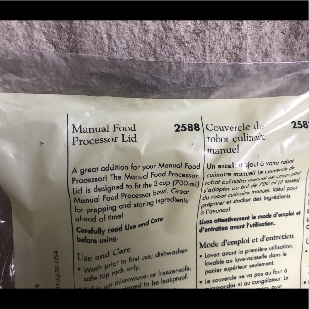 New Pampered Chef Manual Food Professor Lid